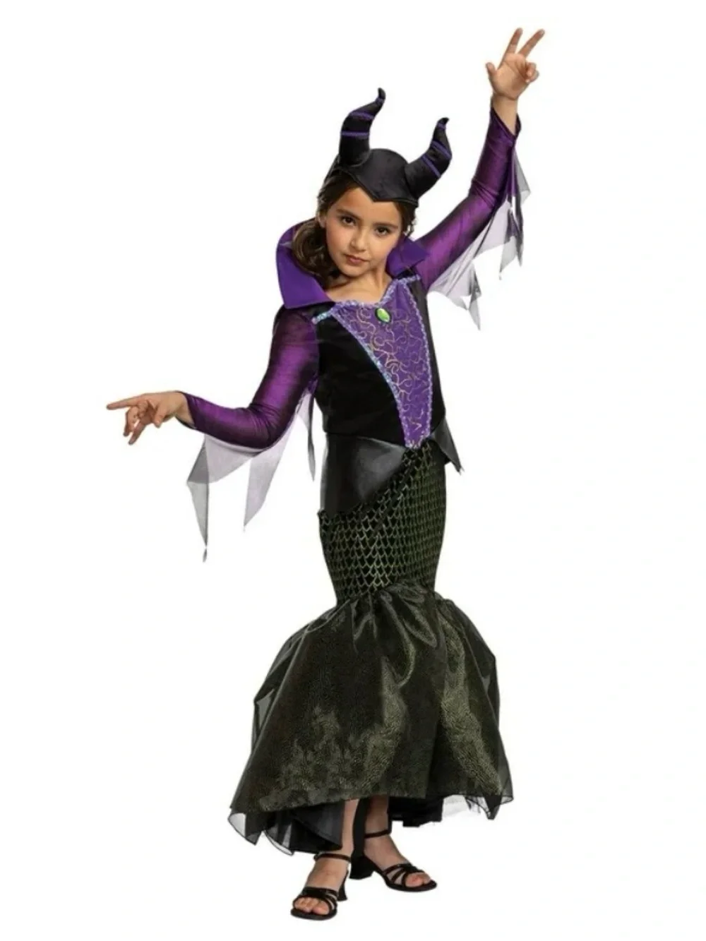 Disney Girls Maleficent Costume Dress M(8/10)